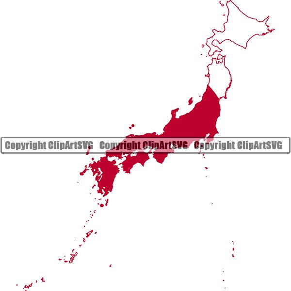 Country Flag Map Japan ClipArt SVG