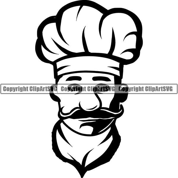 Cooking Baking Baker Chef Cook Uniform Hat ClipArt SVG