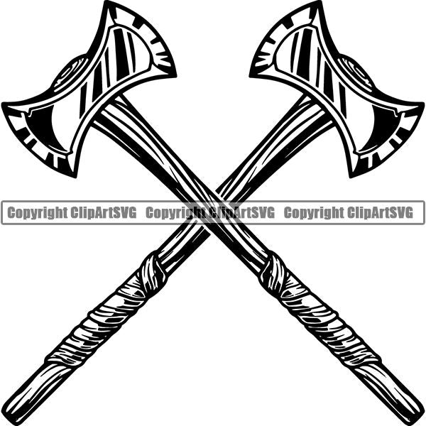 Viking Warrior Axe ClipArt SVG
