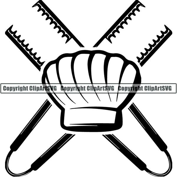 Cooking BBQ Bar-B-Que Barbque Chef Cook Butcher Logo ClipArt SVG