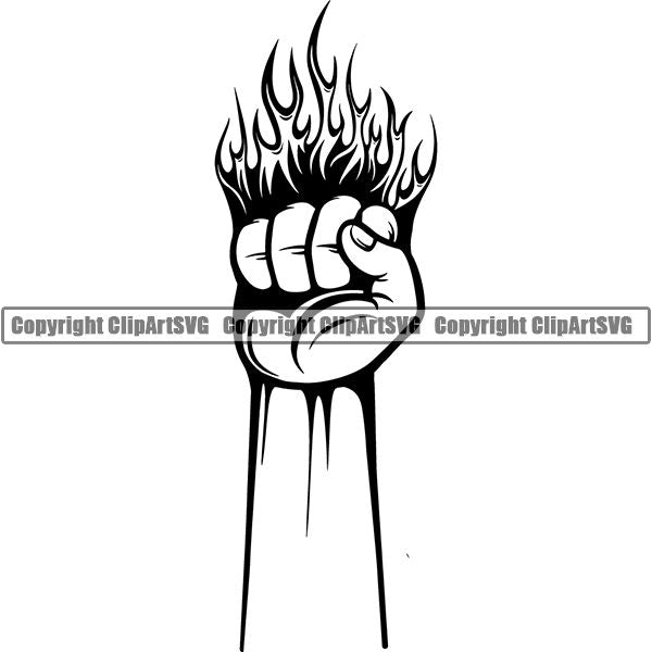 Design Element Human Hand Fire ClipArt SVG
