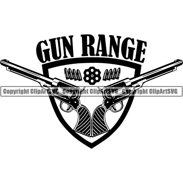 Military Weapon Gun Logo ClipArt SVG