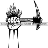 Blacksmith Metalwork Metal Forge Weld Welder Welding Pick Axe ClipArt SVG