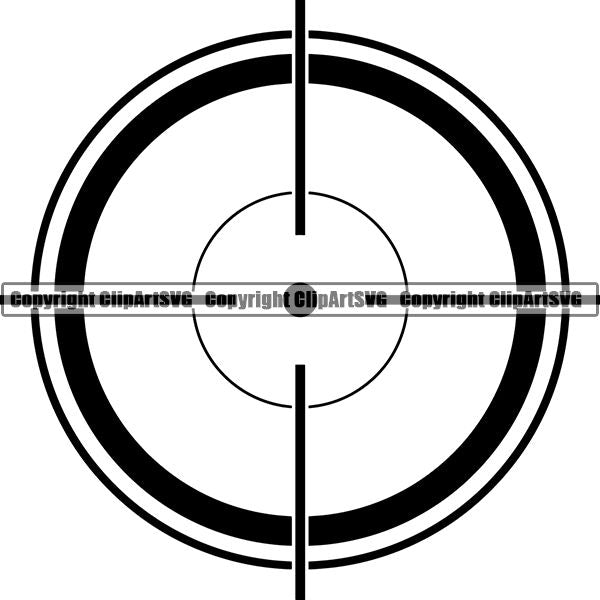 Military Weapon Gun Scope Crosshairs ClipArt SVG