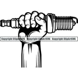 Mechanic Repair Shop Garage Spark Plug Hand ClipArt SVG