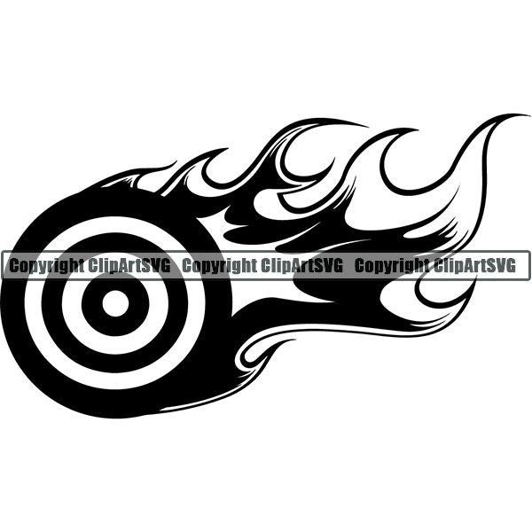 Sports Game Archery Flame ClipArt SVG