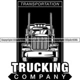 Truck Driver Trucking Trucker Driving Transportation Semi Tractor Trailer Logo ClipArt SVG