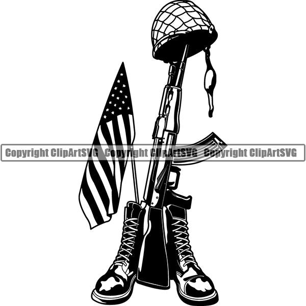 Military Weapon Soldier Army Fallen fcd ClipArt SVG