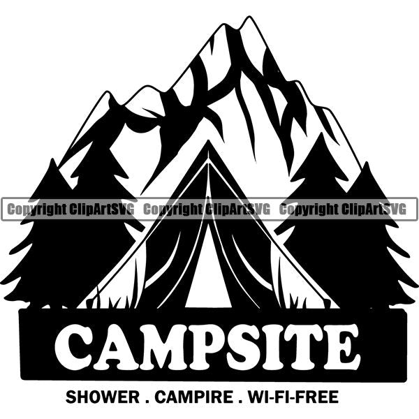 Camping Hiking Logo Clipart SVG