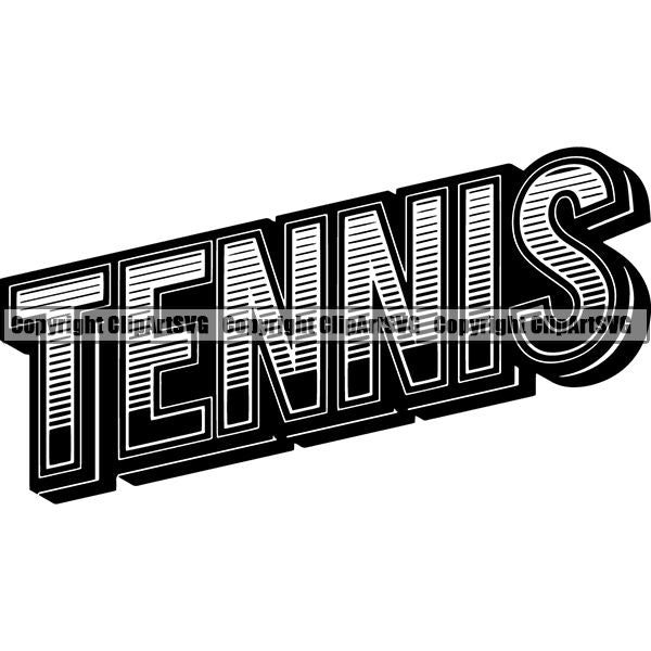 Sports Game Tennis Text ClipArt SVG