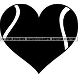 Sports Game Tennis Heart Love ClipArt SVG