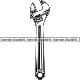 Mechanic Repair Shop Garage Wrench Adjustable ClipArt SVG