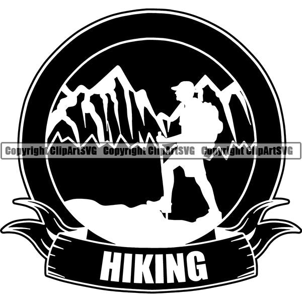 Camping Hiking Logo Clipart SVG