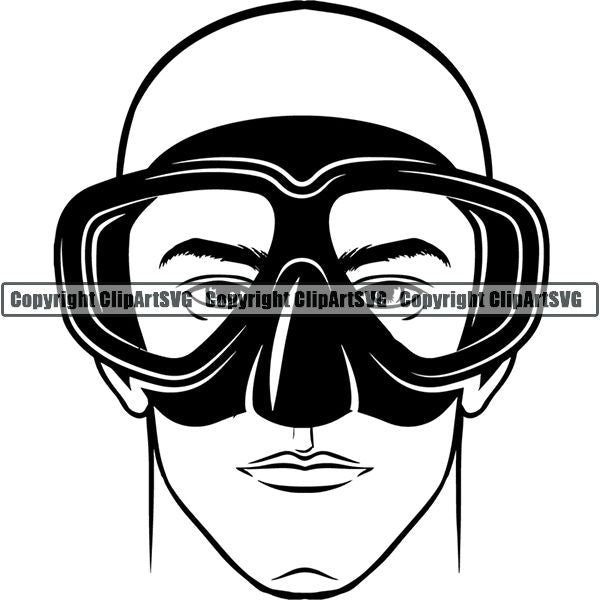 Diving Dive Diver Equipment Nautical Sailing Boating Sail Boat Sailboat ClipArt SVG