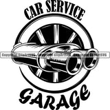 Mechanic Repair Shop Garage Logo ClipArt SVG