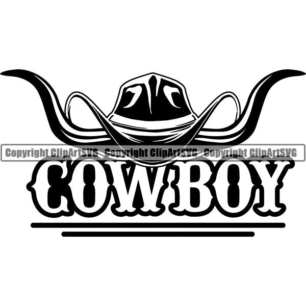 Occupation Cowboy Logo ClipArt SVG