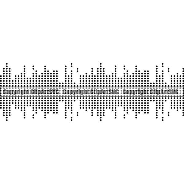 Disc Jockey DJ Turntable Audio Vinyl Record Player Sound Wave ClipArt SVG