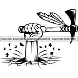 Native American Indian Axe ClipArt SVG