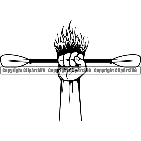 Kayak Kayaking Canoe Canoeing Raft Rafting Paddle Ore Logo ClipArt SVG