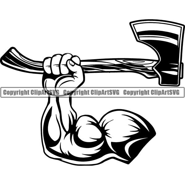 Construction Woodworking Carpenter Lumberjack Axe ClipArt SVG
