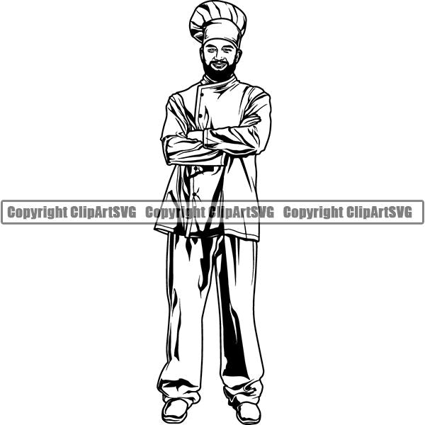 Cooking Baking Baker Chef Cook Uniform Hat ClipArt SVG