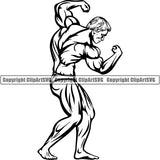 Gym Sports Bodybuilding Fitness Muscle Bodybuilder ClipArt SVG