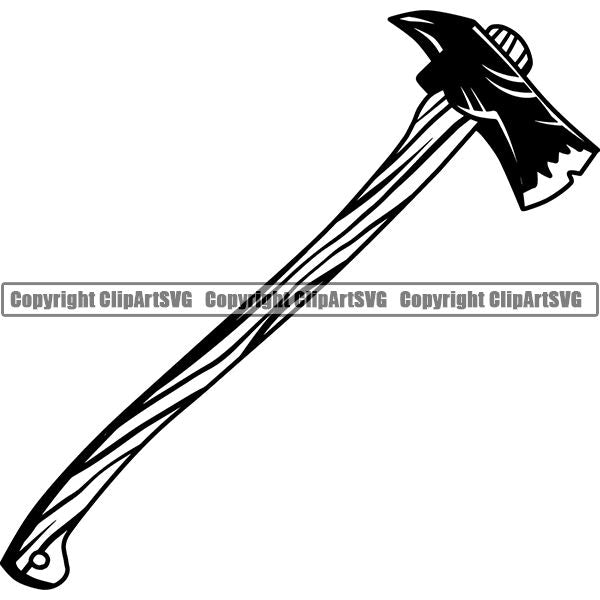 Construction Woodworking Carpenter Lumberjack Axe ClipArt SVG