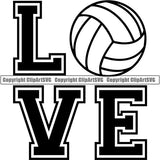 Sports Game Volleyball Love ClipArt SVG