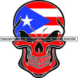 Country Flag Skull Puerto Rico ClipArt SVG