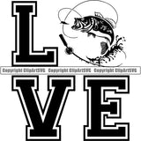 Sports Game Hunting Fishing Hunt Fish Love ClipArt SVG