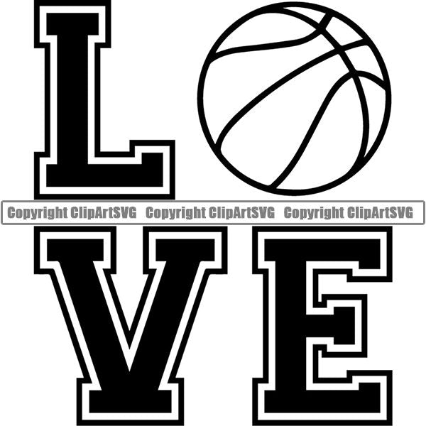 Sports Game Basketball Love ClipArt SVG