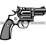 Military Weapon Gun Pistol Revolver Snub Nose ClipArt SVG