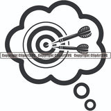 Sports Game Darts Callout ClipArt SVG