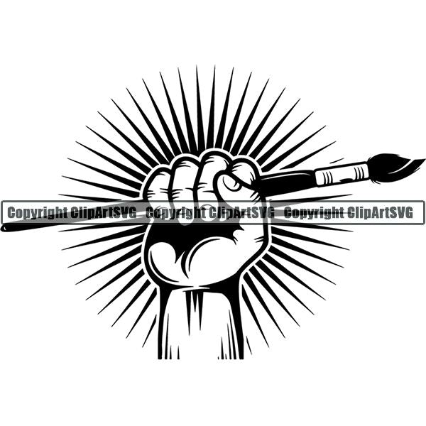 Painting Painter Artist Art Paintbrush Canvas Logo ClipArt SVG