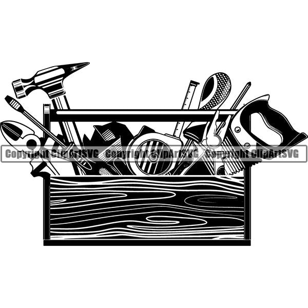Construction Building Repair Service Toolbox ClipArt SVG