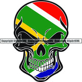 Country Flag Skull South Africa ClipArt SVG