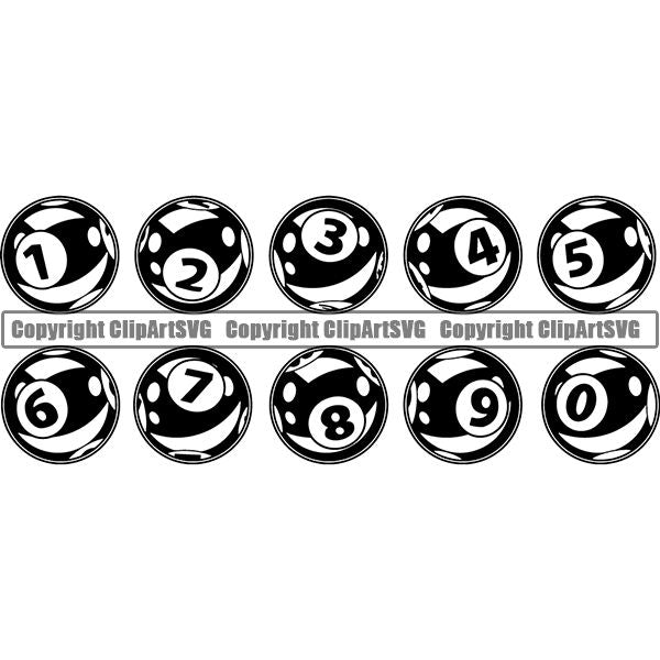 Game Lottery Balls ClipArt SVG