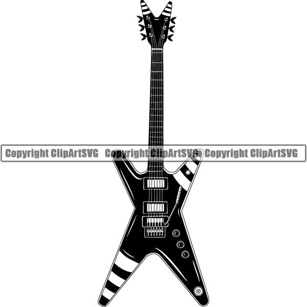 Music Musical Instrument Guitar Electric 6mm4da ClipArt SVG