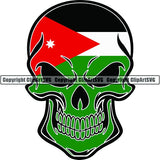 Country Flag Skull Jordan ClipArt SVG