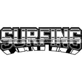 Sports Surfing Surf Text ClipArt SVG