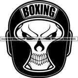 Sports Boxing Boxer MMA Fighter Mask Skull Skeleton Scary Evil Horror Halloween Death Dead ClipArt SVG