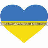 Country Flag Heart Ukraine ClipArt SVG