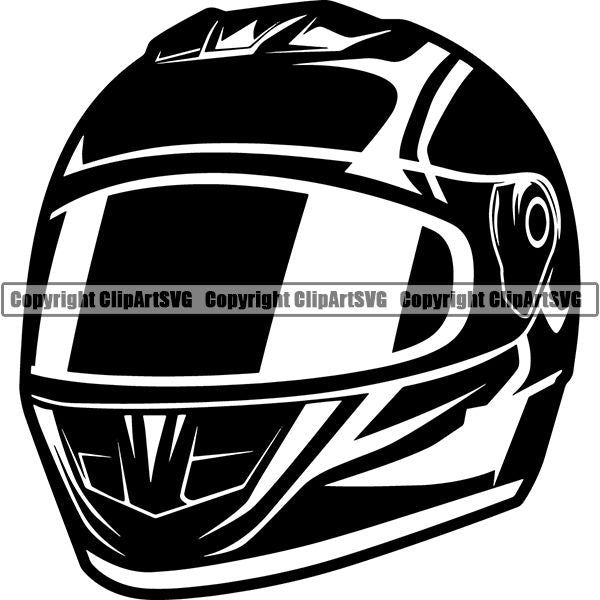 Motorcycle Sports Racing Helmet ClipArt SVG