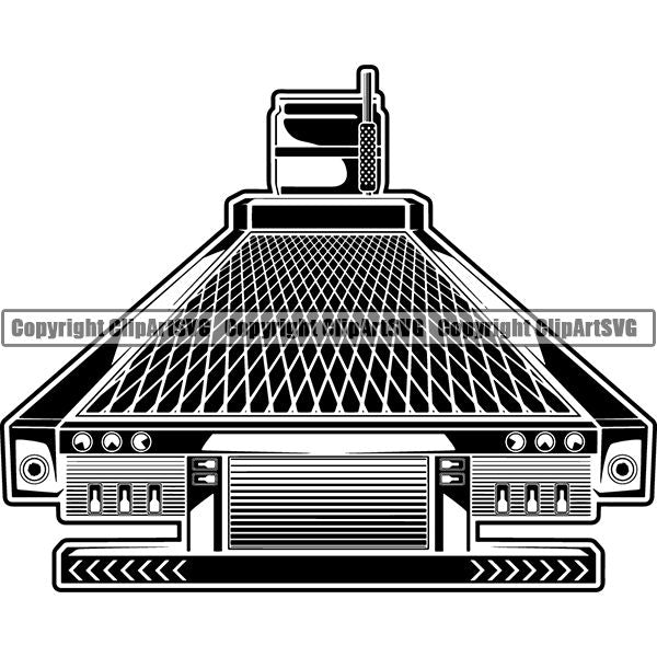 Truck Driver Trucking Trucker Driving Transportation Semi Flatbed Tractor Trailer ClipArt SVG