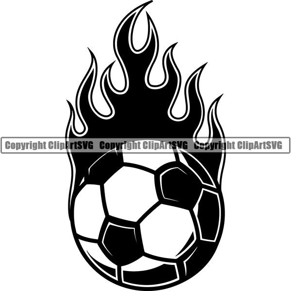Sports Soccer Fire ClipArt SVG