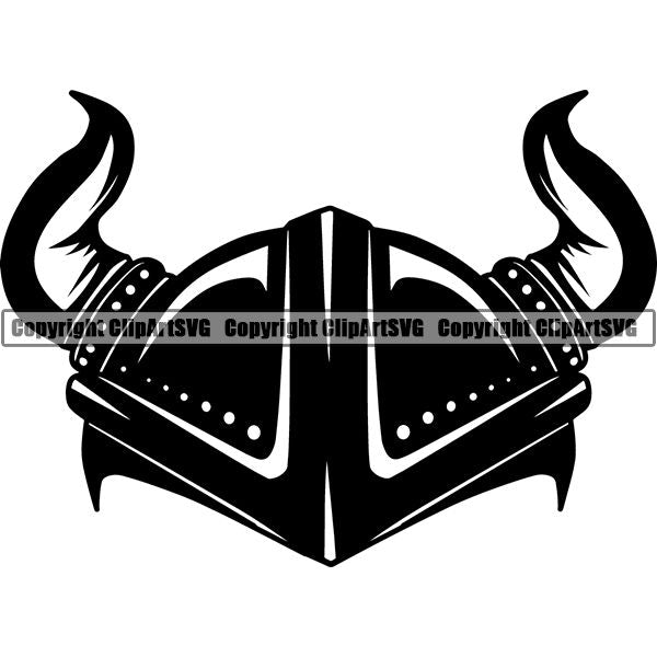 Viking Warrior Helmet ClipArt SVG