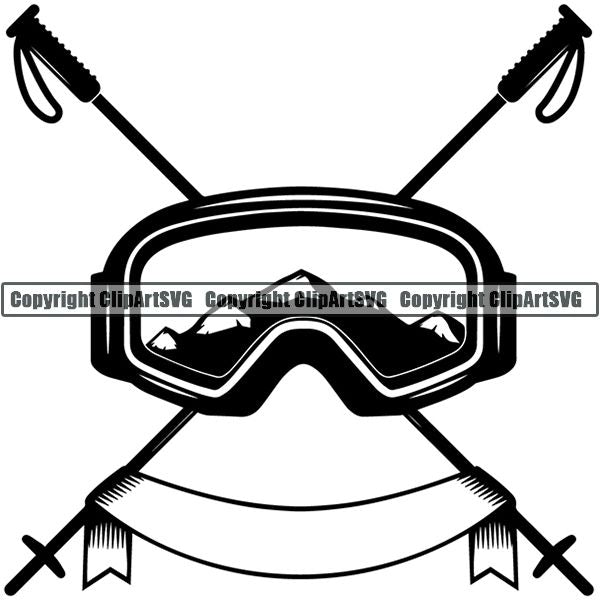 Sports Skiing Ski Snowboarding Snowboard ClipArt SVG