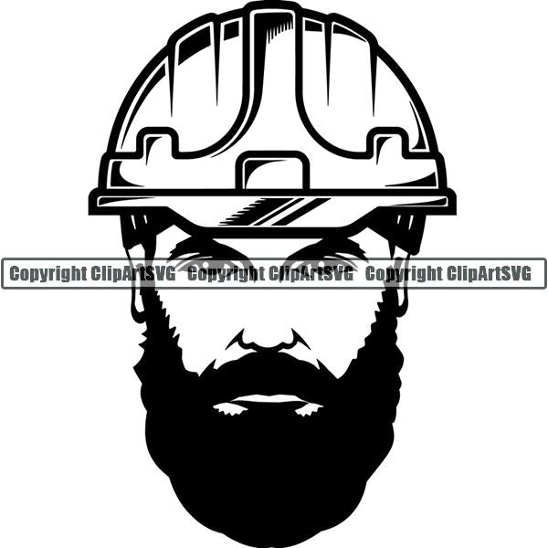 Construction Building Repair Service Worker Hard Hat Helmet ClipArt SVG