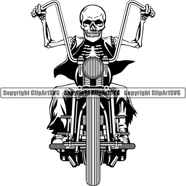 Motorcycle Bike Chopper ClipArt SVG