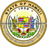 State Flag Seal Hawaii ClipArt SVG